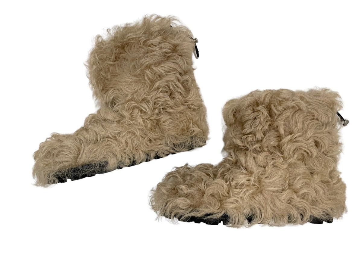 image of Miu Miu Shearling Ankle Boots in Ecru, Women's (Size 10)