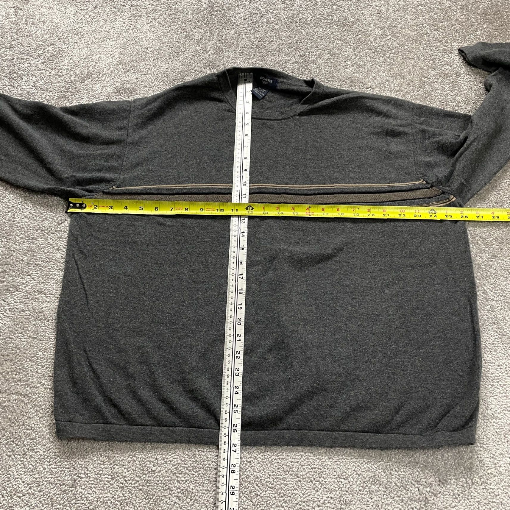 Dockers DOCKERS Sweater Mens 2XL Gray Striped Crew Neck Knit Cotton Long Sleeve Pullover Size US XXL / EU 58 / 5 - 6 Thumbnail