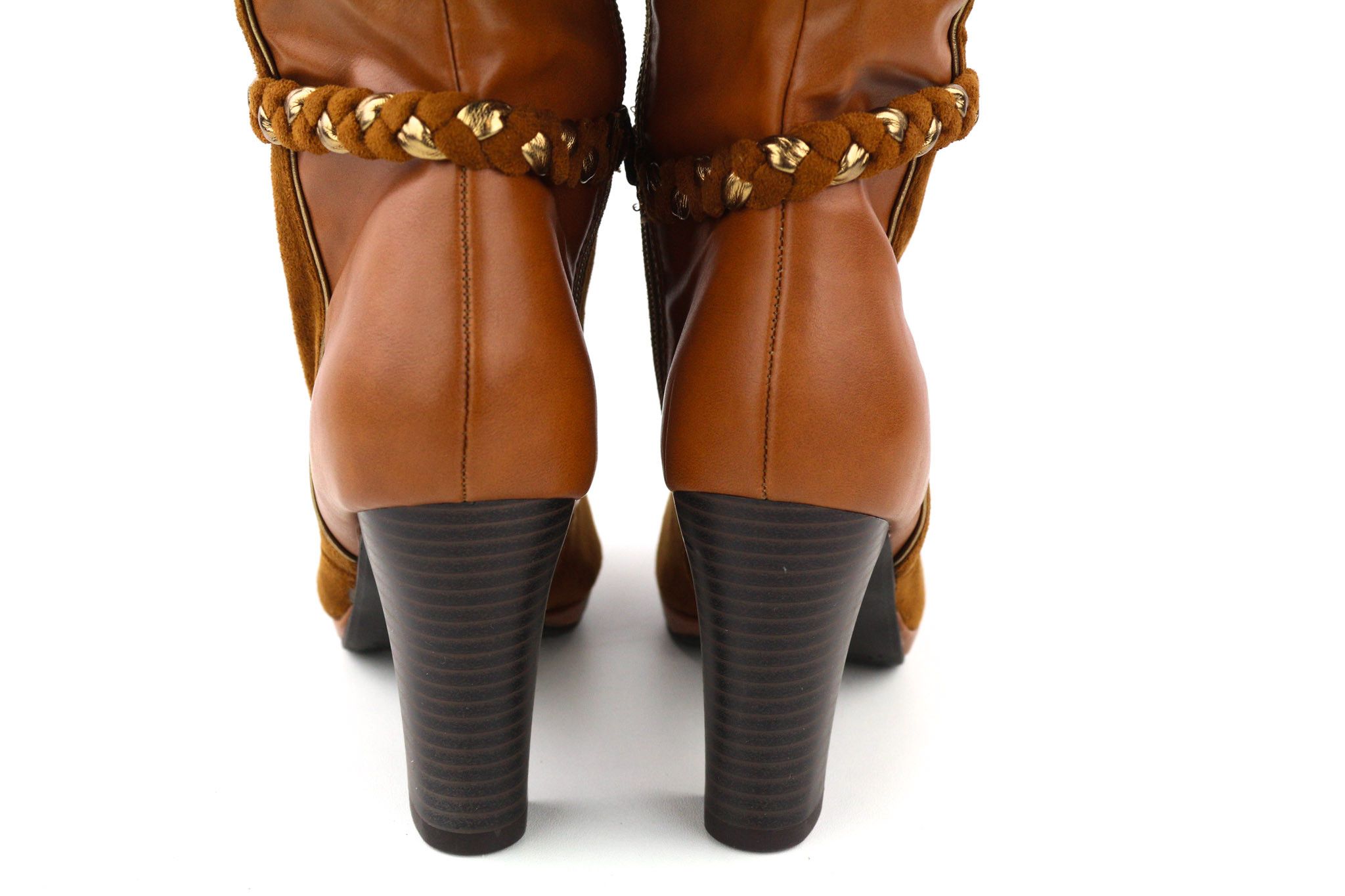 Other EU36 Brown Leather Heels Shoes 80826 Size US 5 / IT 35 - 6 Thumbnail