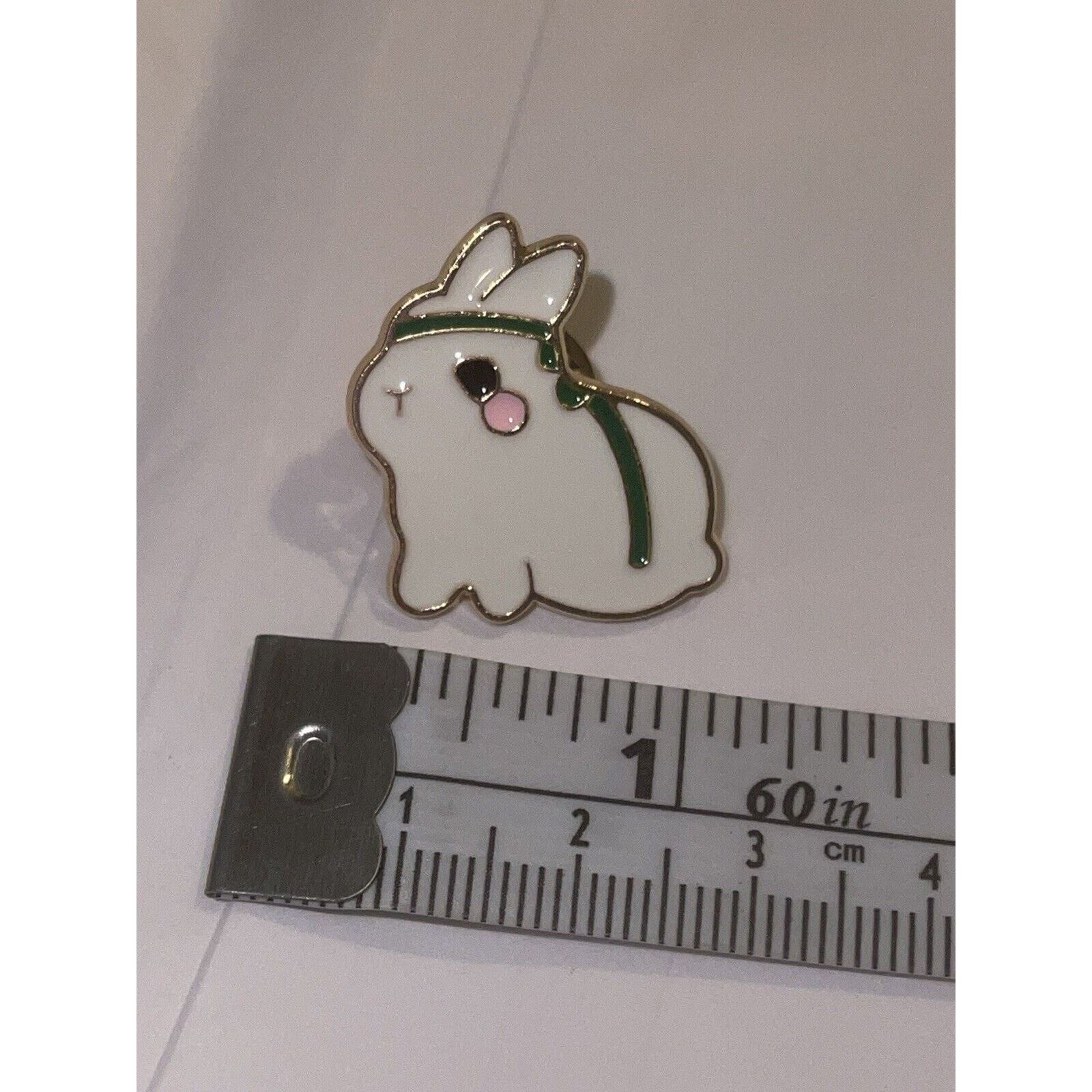 Other Bunny With Green Ribbon Pin Brooch Size ONE SIZE - 1 Preview