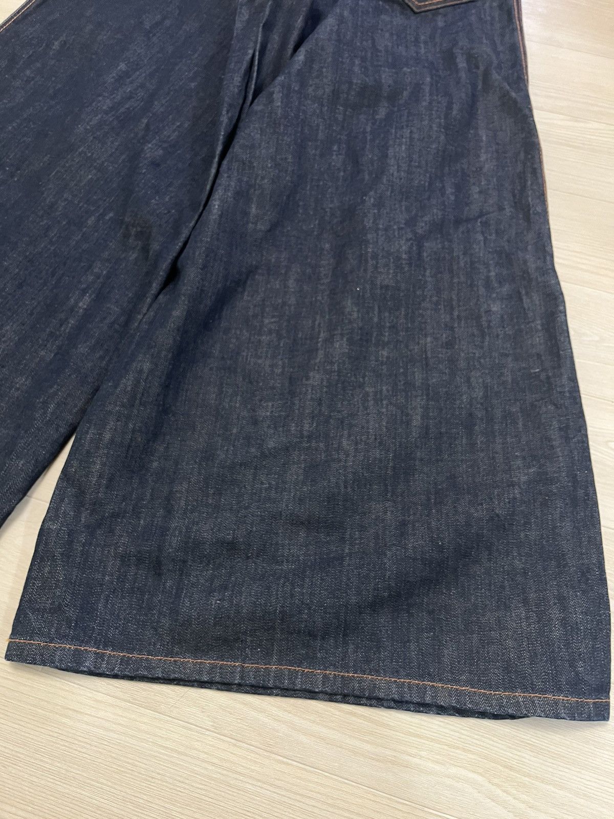 Jean Paul Gaultier 27 Jean Paul Gaultier belted leather Super wide denim pants Size US 30 / EU 46 - 6 Thumbnail