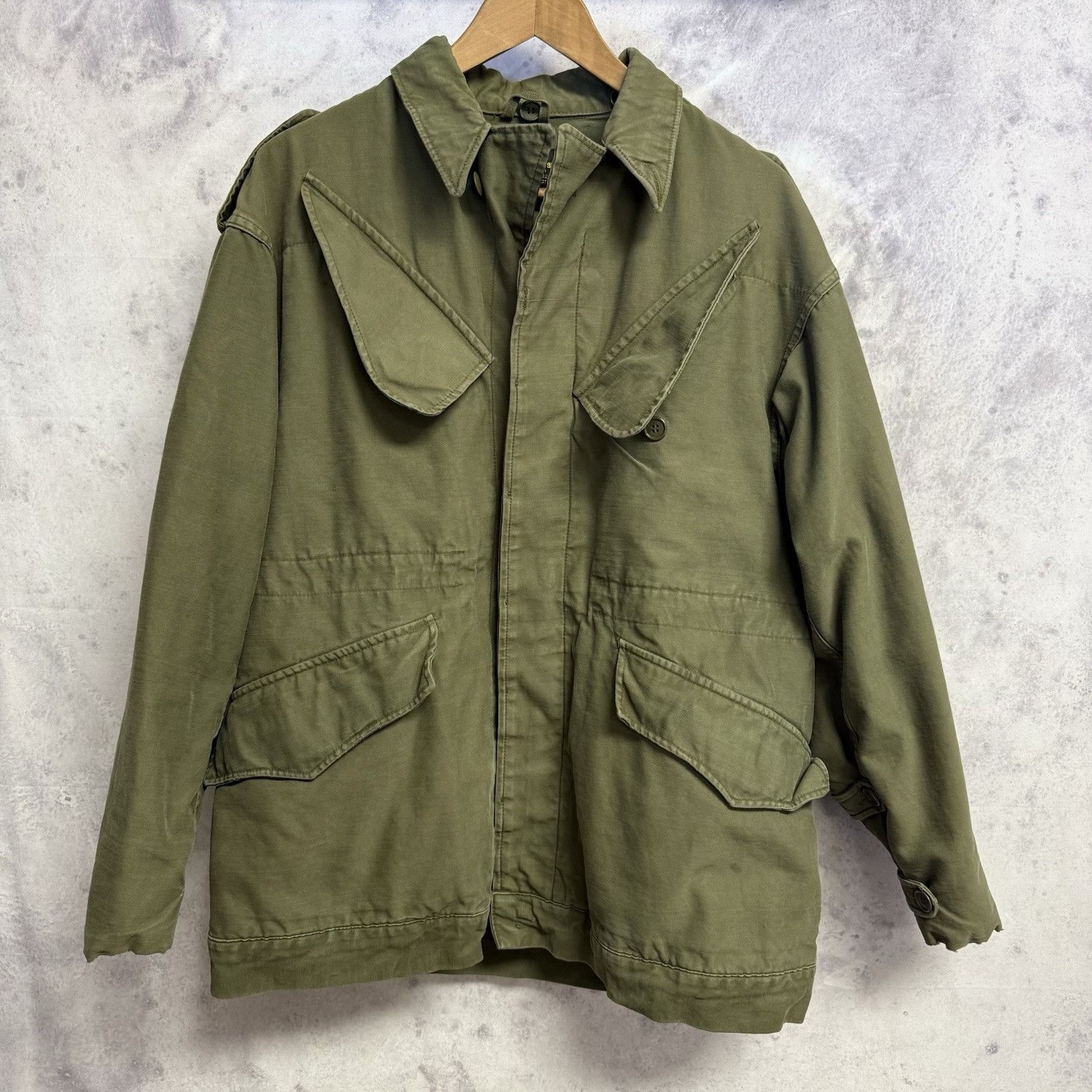Vintage Vintage Military Slant Pocket Jacket Mens Large Green Seynte Size US L / EU 52-54 / 3 - 1 Thumbnail