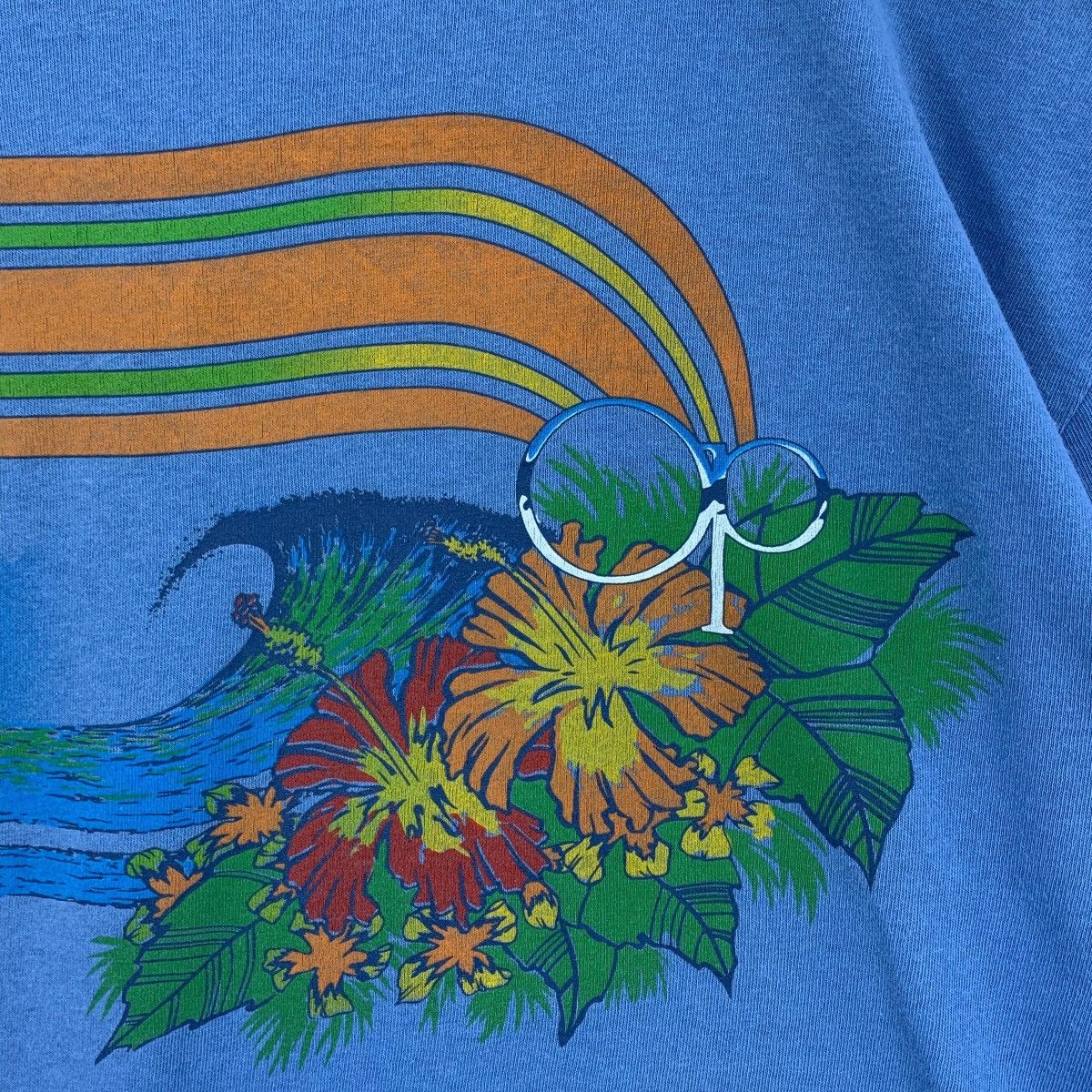 Ocean Pacific OCEAN PACIFIC Surfwear stripe printed blue tee Size US L / EU 52-54 / 3 - 7 Thumbnail