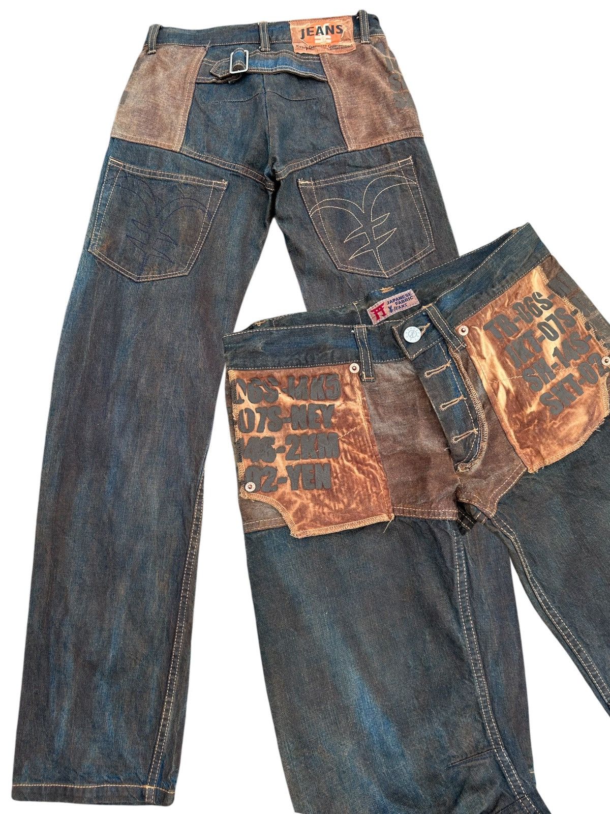 Kapital VINTAGE MICHIKO KOSHINO YEN RUSTY BUCKLE BACK DENIM JEANS Size US 27 - 1 Thumbnail