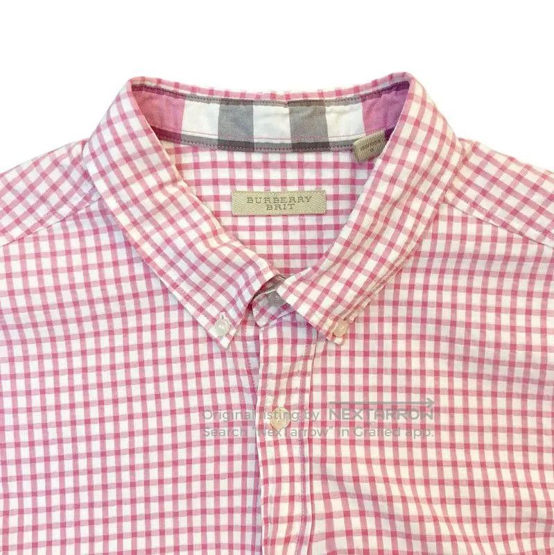 Burberry Burberry Pink Check Short Sleeve Shirt. Size L / US 10 / IT 46 - 5 Thumbnail