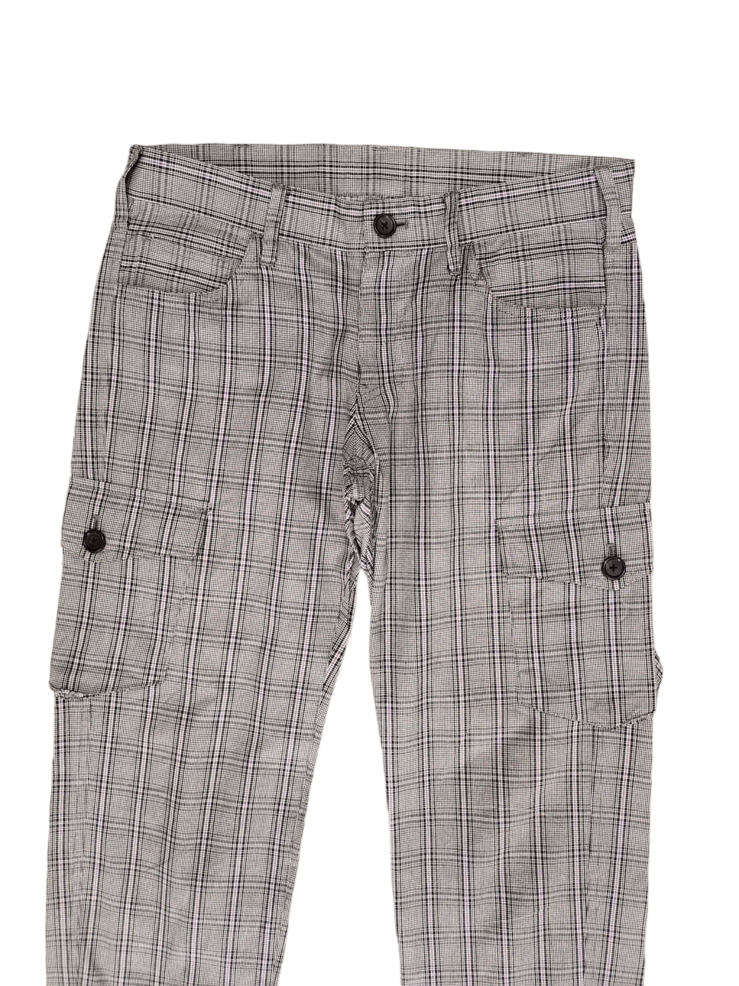 If Six Was Nine Boycott Checkered Plaid Cargo Pants Size US 31 - 3 Thumbnail