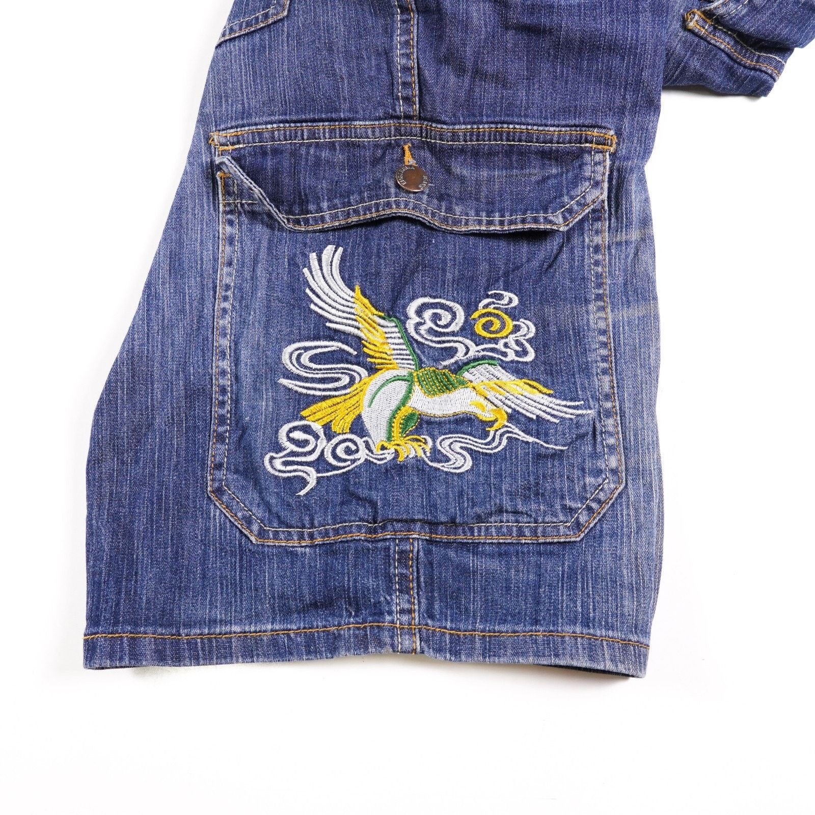 Other Engerhwa Phoenix Denim Jeans Straight Wide Cargo Shorts 32 Size US 32 / EU 48 - 11 Thumbnail