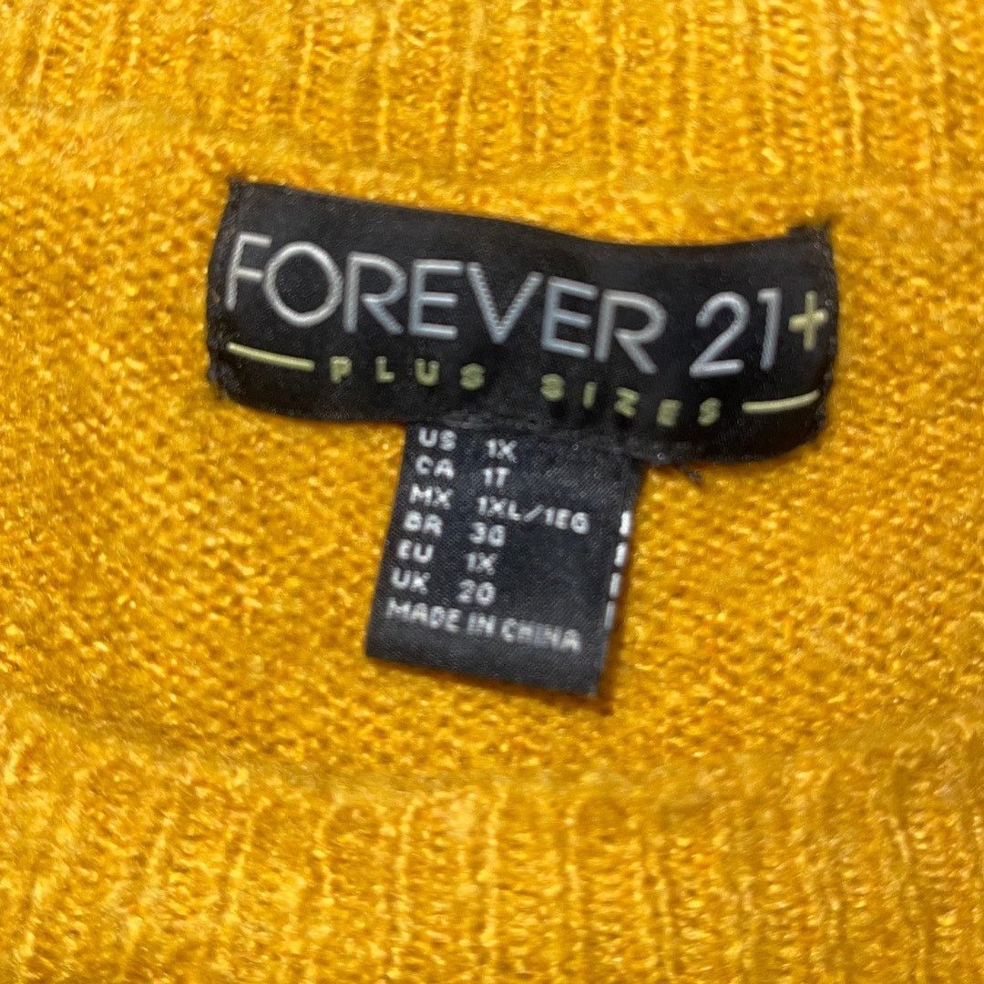 Forever 21 Yellow Cozy Knit Crewneck Sweater SZ 1X Casual Everyday Wear Size XL / US 12-14 / IT 48-50 - 3 Thumbnail