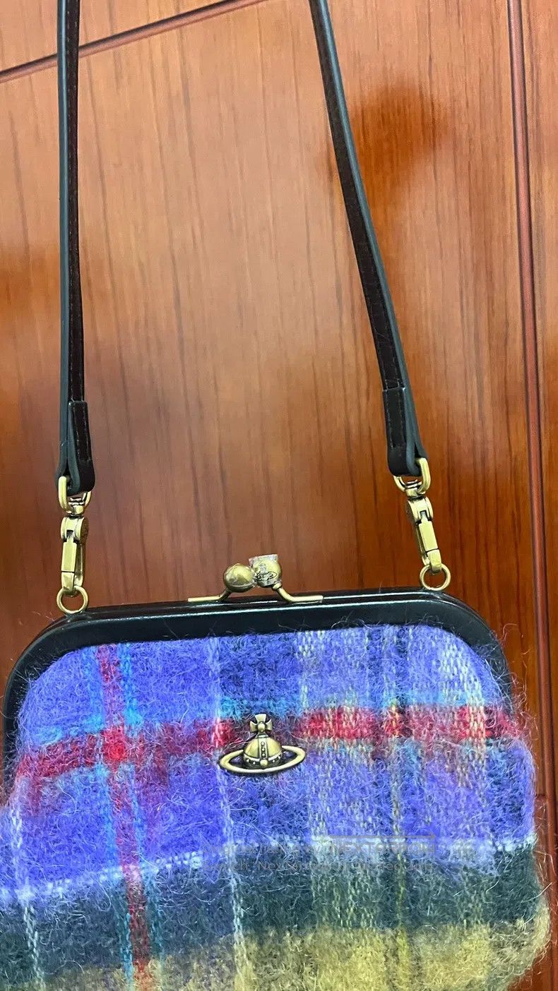 Vivienne Westwood Vivienne Westwood size os Checkered shoulder bag, purple wi Size ONE SIZE - 5 Thumbnail