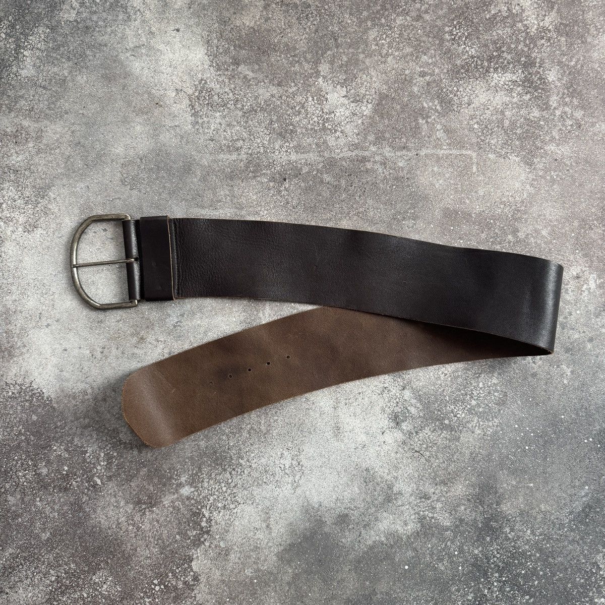 Hysteric Glamour Vintage Y2K Archive Brown Genuine Leather Wide Belt Size ONE SIZE - 3 Thumbnail