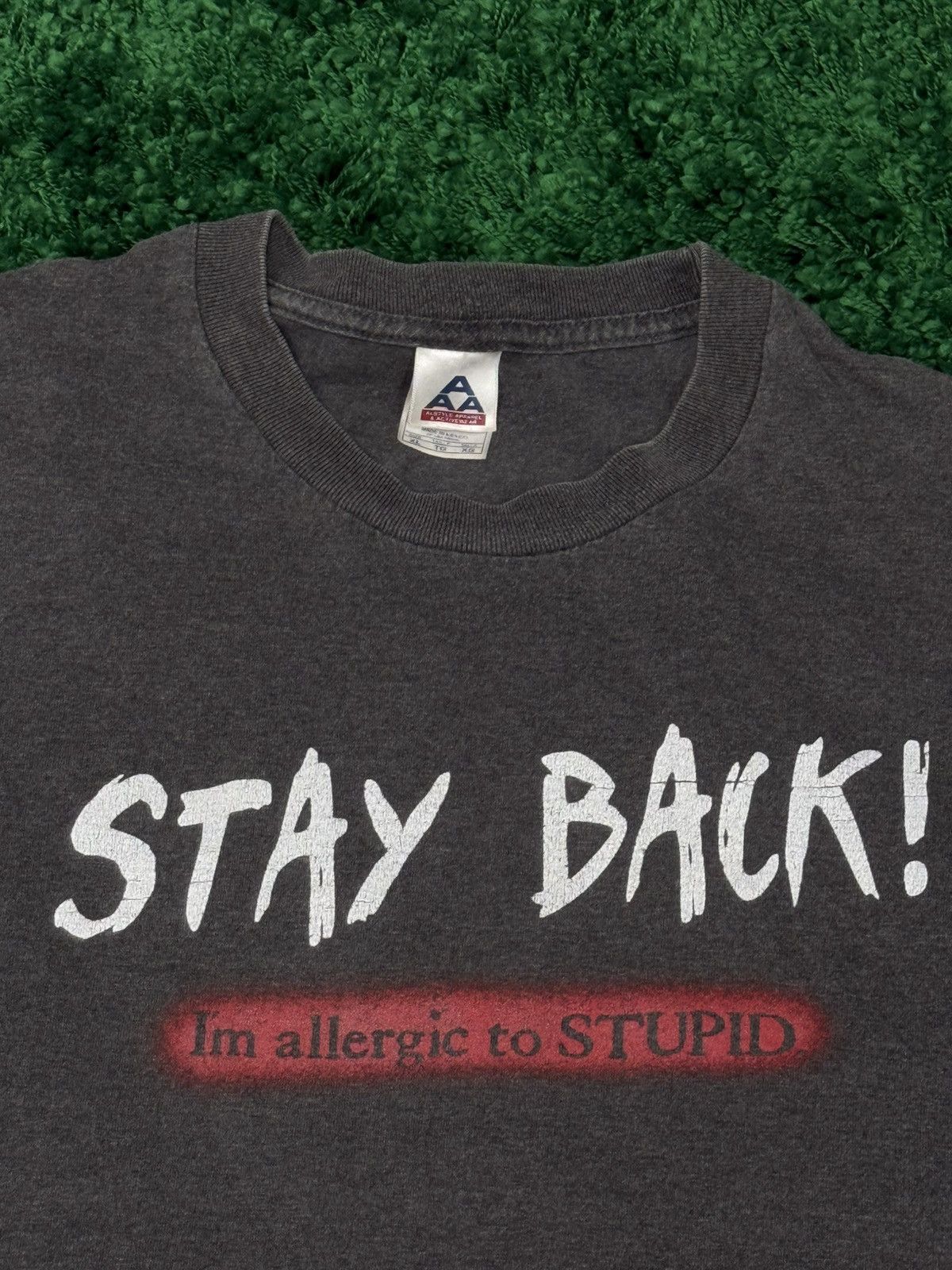 Vintage Vintage Stay Back Im Allergic Stupid Logo Alstyle Tee XL Size US XL / EU 56 / 4 - 2 Thumbnail
