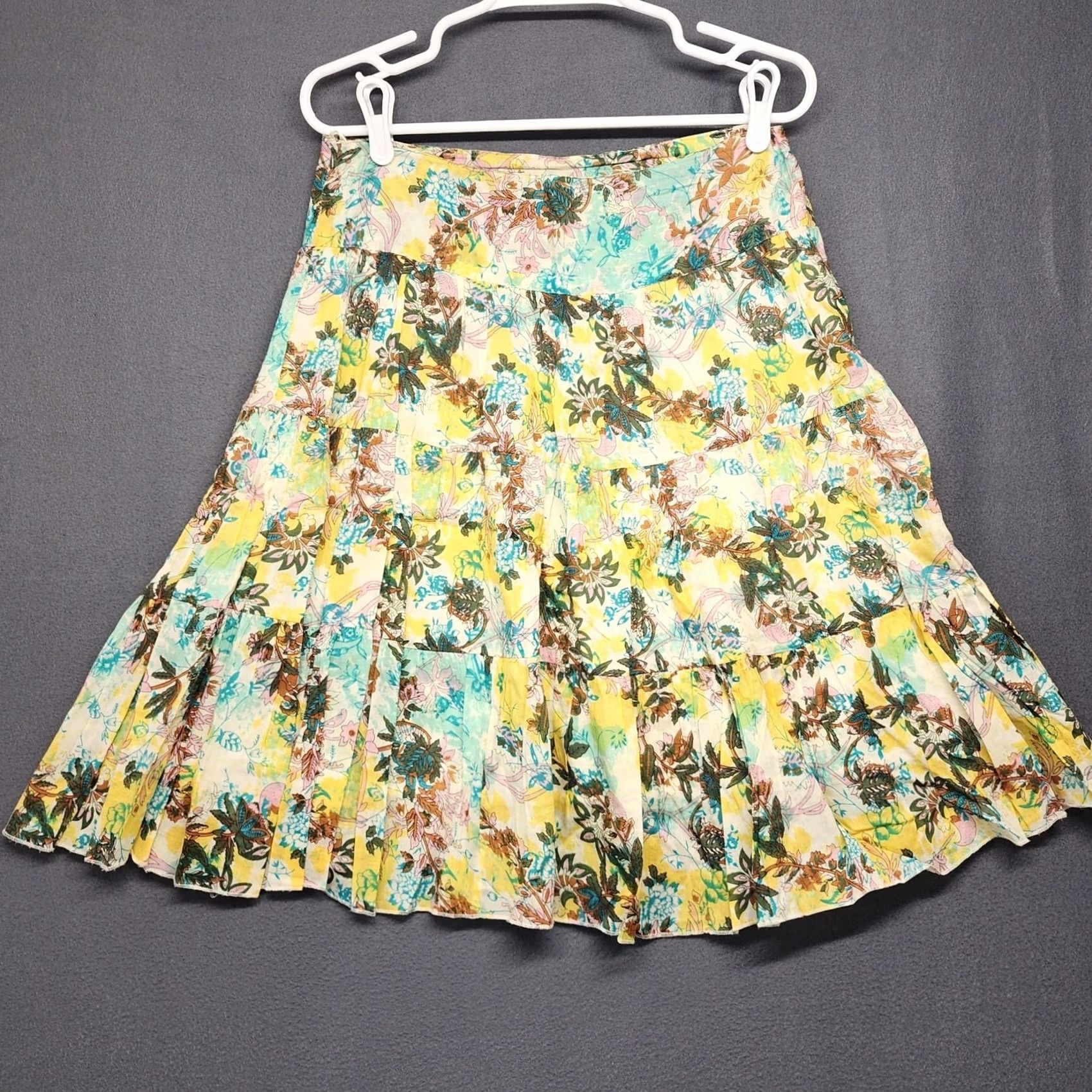 Etro Mix Nouveau Skirt Women Medium Floral Lined Side Zip Tiered A-Line Knee Length Flare Pinup Retro Zip Womens Size 32" / US 10 / IT 46 - 2 Thumbnail