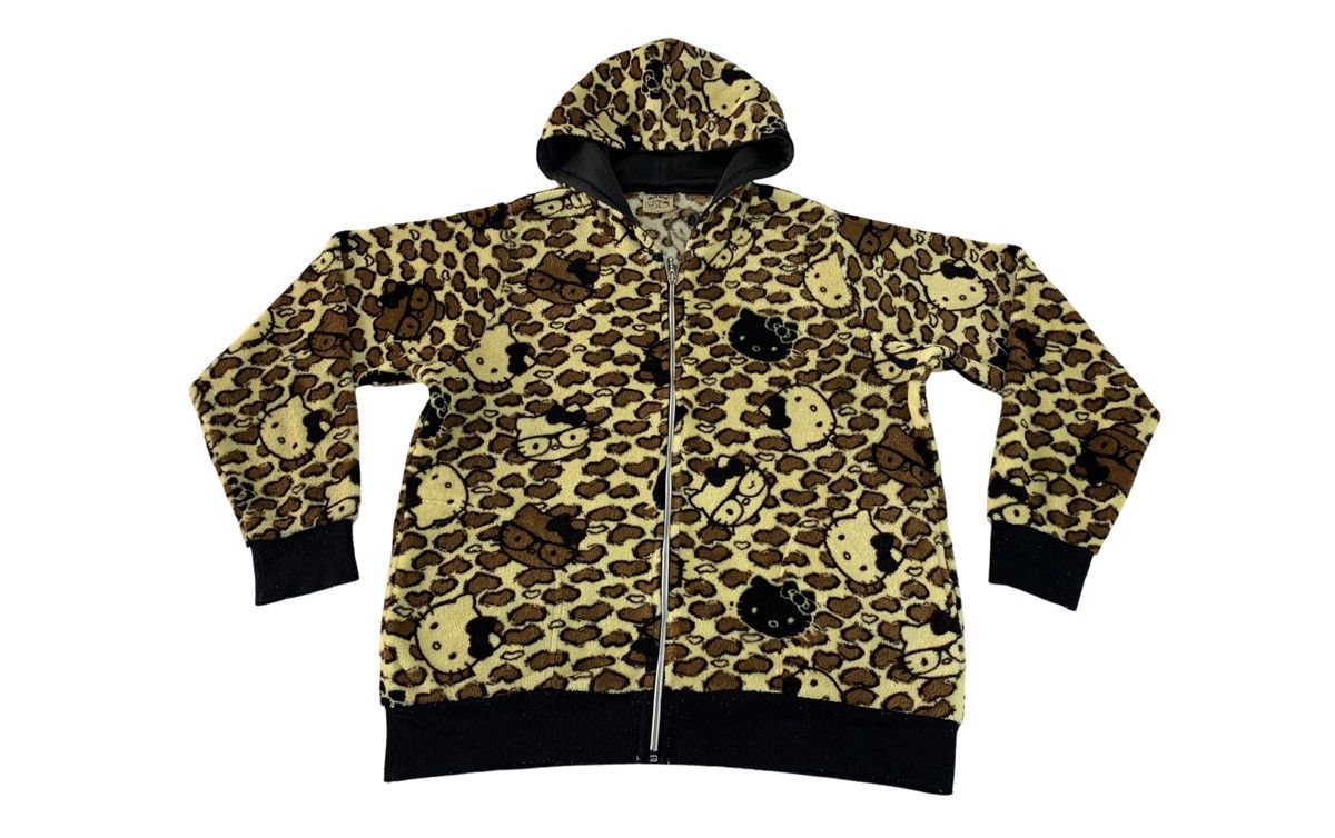 Japanese Brand × Vintage Hello Kitty Leopard Camo All Over Cartoon Art Hooded Zipper Size L / US 10 / IT 46 - 1 Thumbnail