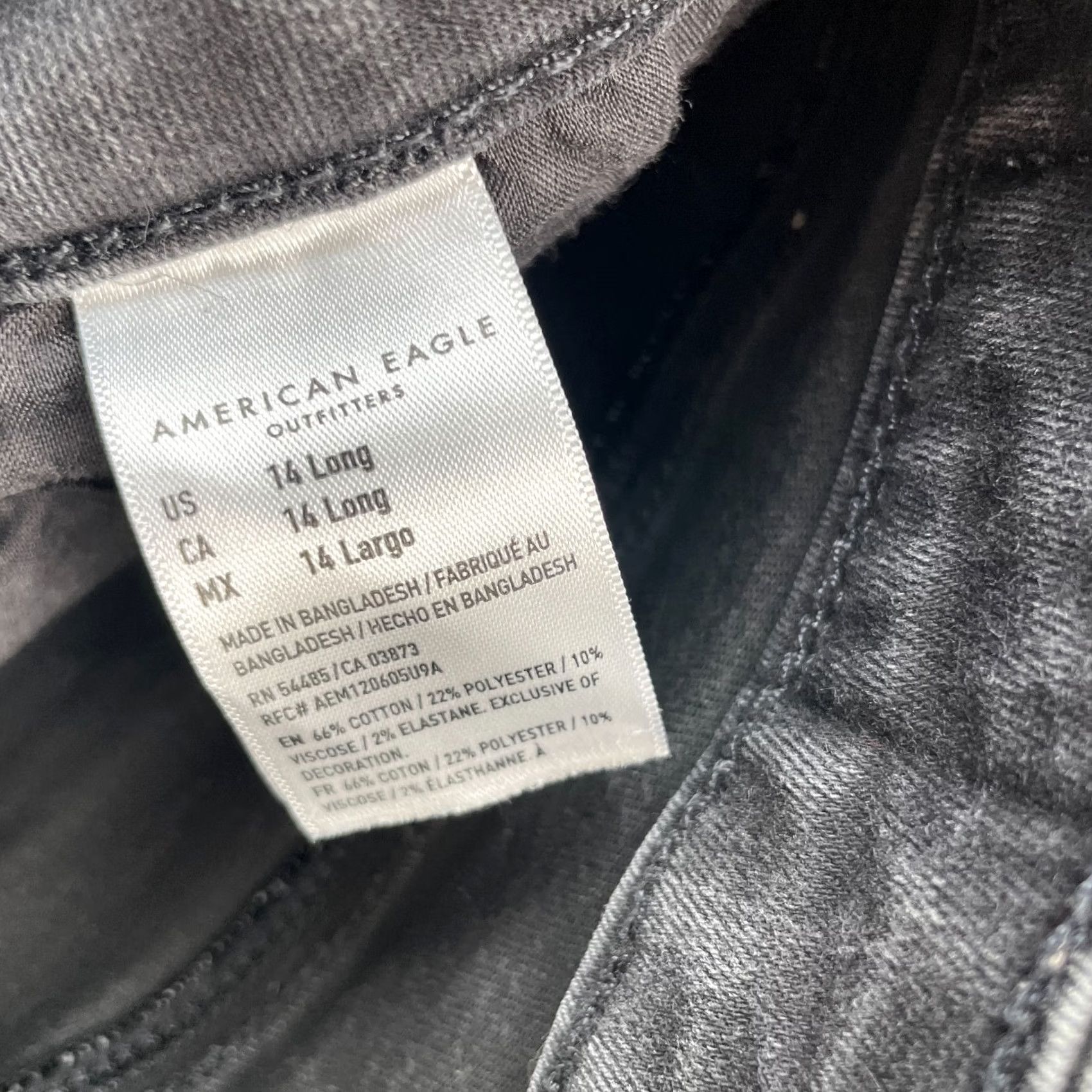 American Eagle Outfitters VINTAGE American Eagle Outfitters Jeans Womens 14 Tall Black Denim Straight Leg Dark Denim Jeans Size 24" / US 00 / IT 34 - 5 Thumbnail