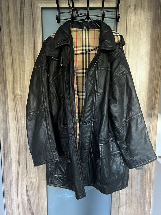 Burberry leather 2024 duffle coat