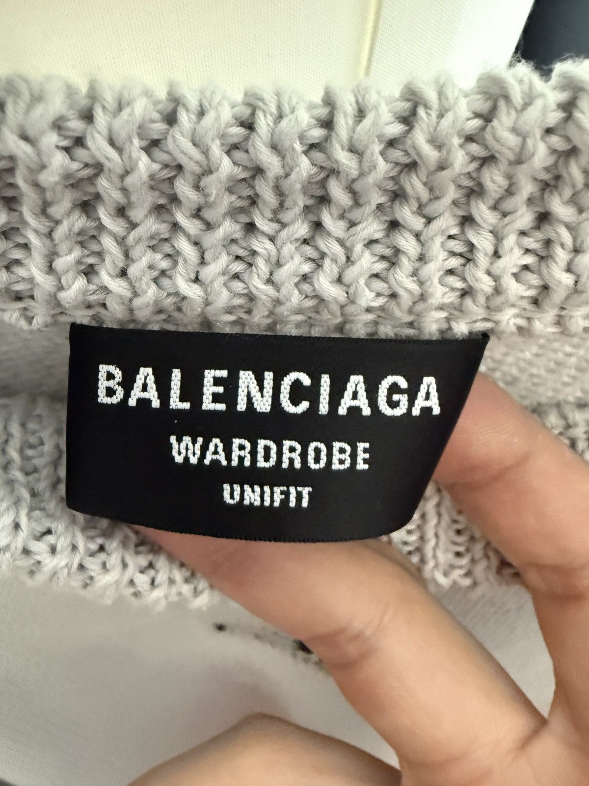 BALENCIAGA Logo Knit Sweater, Gray
