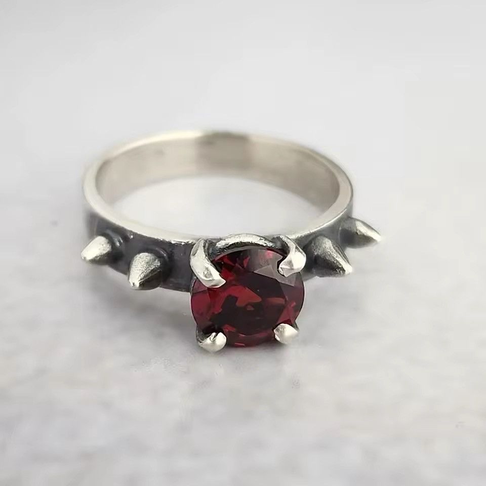 Jewelry Vintage Imitation Ruby Thorny Ring (size 6-10) Size ONE SIZE - 1 Thumbnail