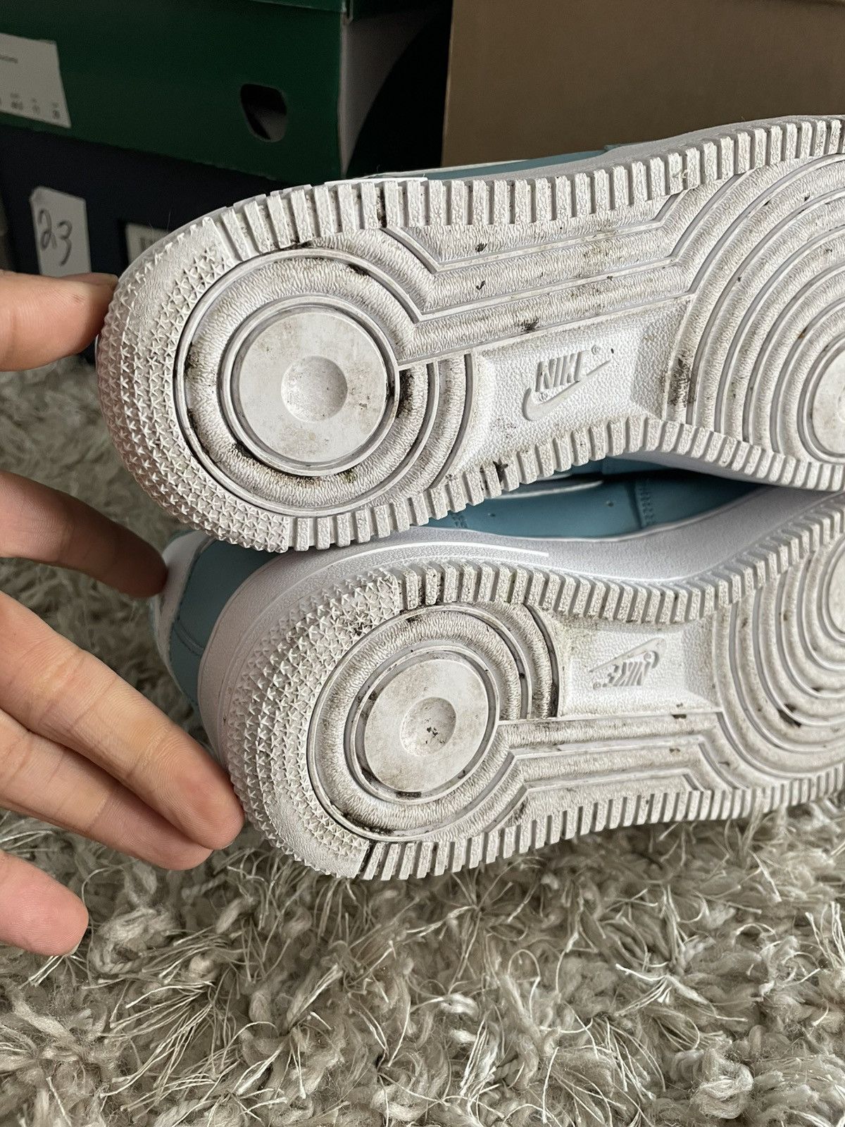 Nike Nike Air Force 1 Low Worn Blue White Size US 9.5 / EU 42-43 - 9 Thumbnail