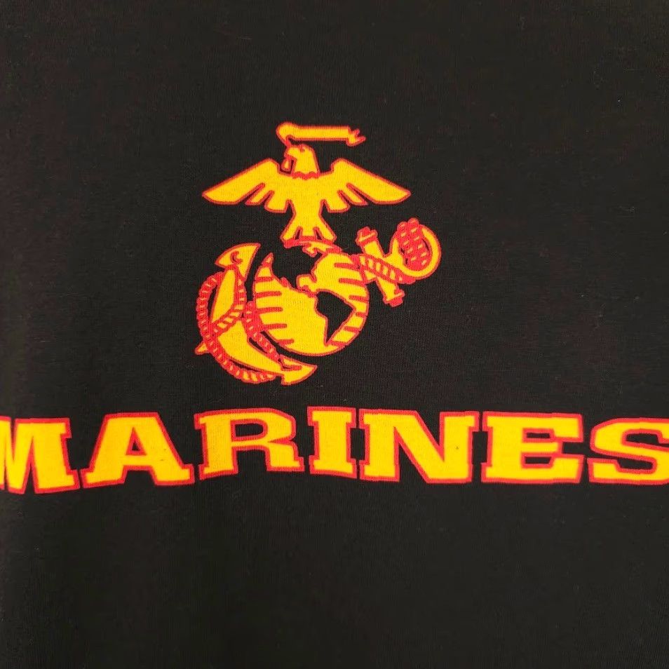 Vintage VINTAGE Bayside Marine Corps T Shirt Mens 2XL Black 90s USMC Military USA Graphic Tee Size US XXL / EU 58 / 5 - 3 Thumbnail