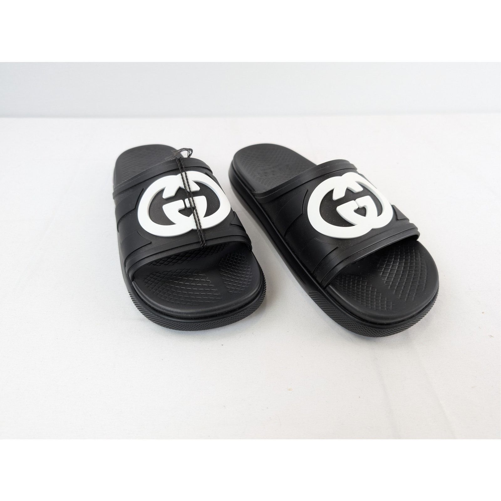 Gucci o1rshd1 Pursuit Logo Embossed Rubber Slide Slipper Black Size US 11.5 / EU 44-45 - 6 Thumbnail