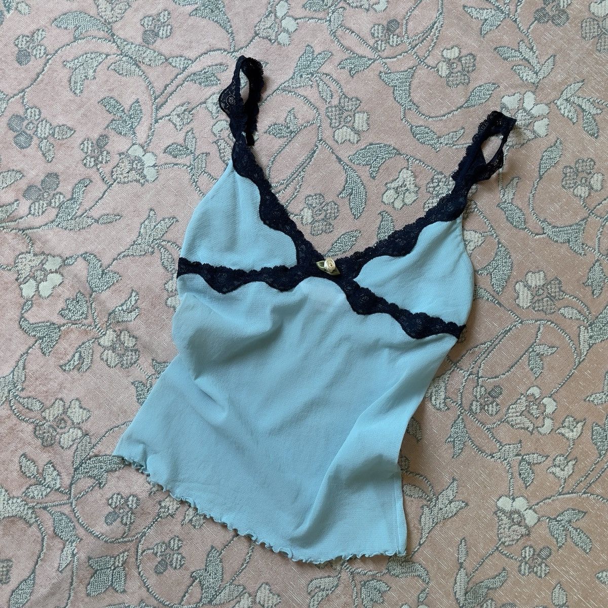 Victoria's Secret Victoria’s Secret Blue Mesh Camisole (M–L) Size L / US 10 / IT 46 - 1 Thumbnail