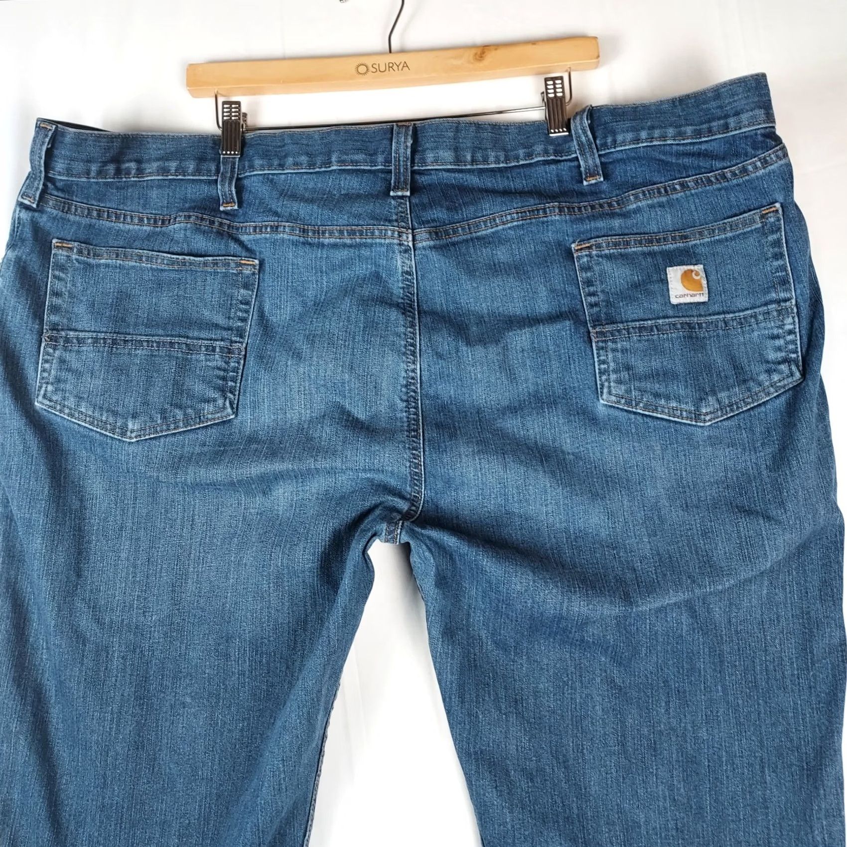 Carhartt Carhartt Jeans Men’s 48×30 Relaxed Fit Medium Blue Denim 5-Pocket Straight Zip Machine Washable Mens Size US 32 / EU 48 - 3 Thumbnail
