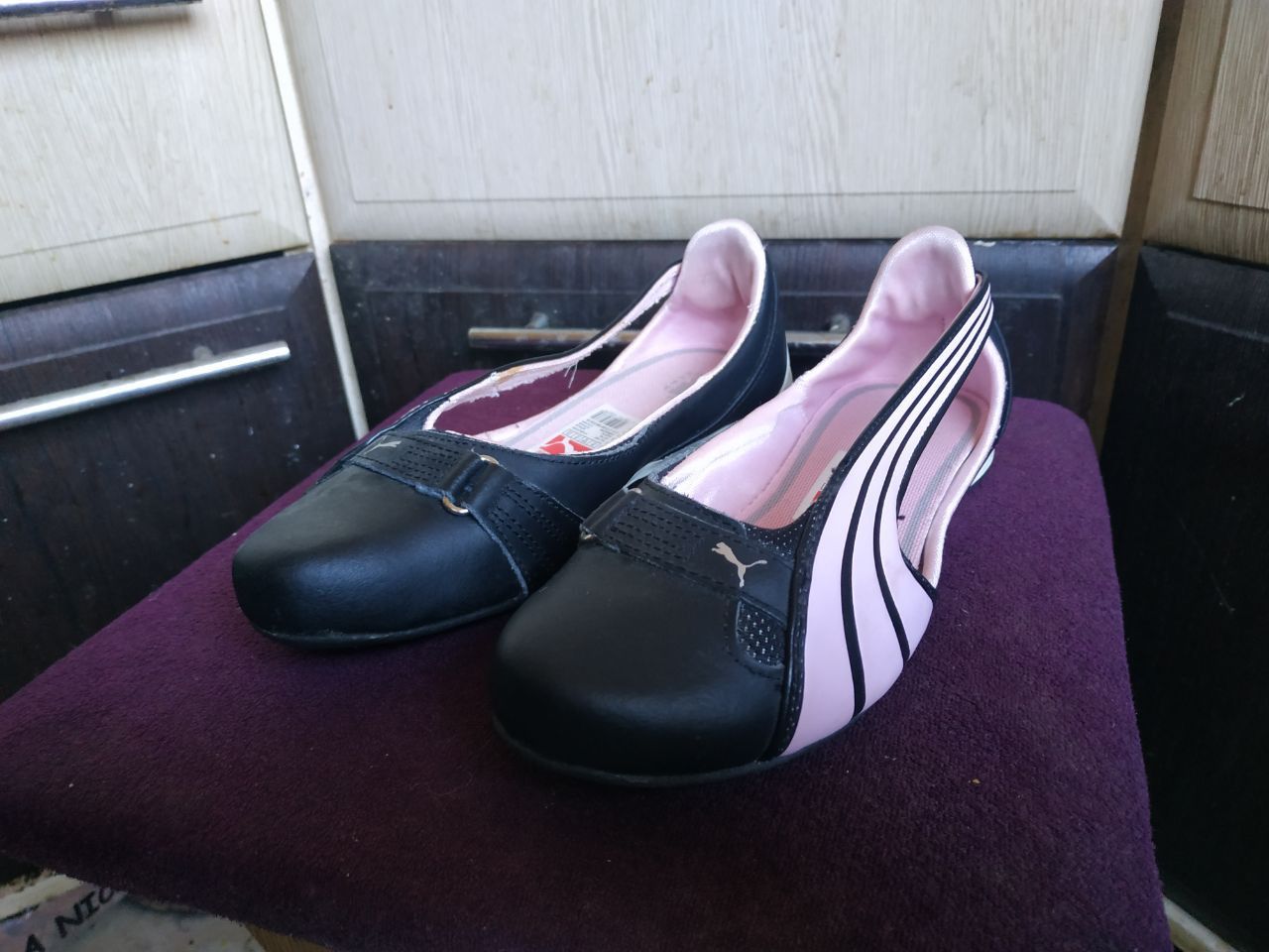 Vintage Puma Espera Patent LeatherBallet Flats Y2K PinkBlack