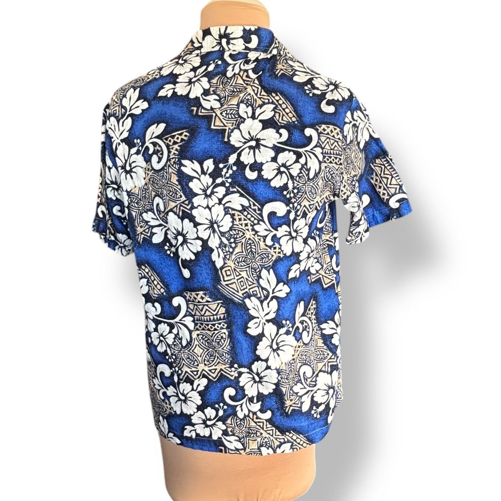 Vintage Vintage ODO Blue Hawaiian Shirt Made in USA White Hibiscus Size US M / EU 48-50 / 2 - 6 Thumbnail