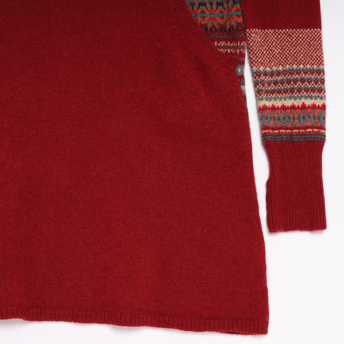 Other Eribe Scotland Wool Long Sweater Fair Isle Printed Striped Size M / US 6-8 / IT 42-44 - 4 Thumbnail
