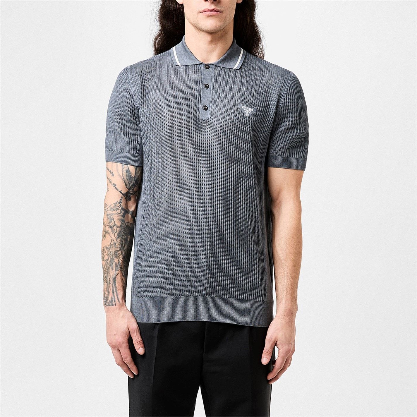 Prada PRADA Knit Short Sleeve Polo Shirt Size US M / EU 48-50 / 2 - 2 Thumbnail