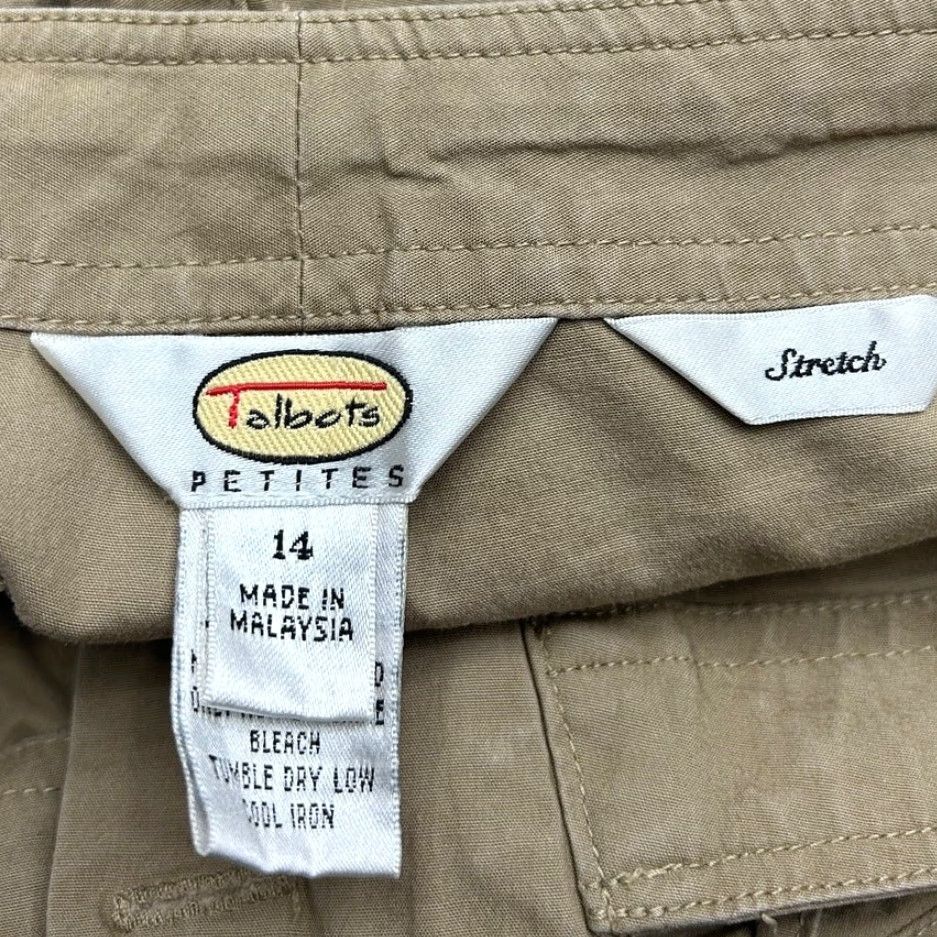 Talbots VINTAGE Talbots Womens Pants Brown High Rise Petite Wide Straight Leg Stretch 14P Size 36" / US 14 / IT 50 - 5 Thumbnail