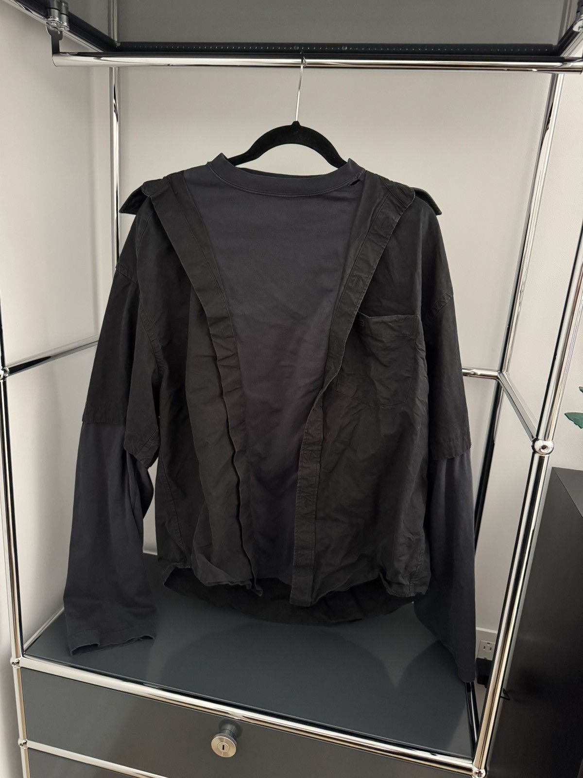 Balenciaga Balenciaga Trompe L’oeil Black Shirt Size US M / EU 48-50 / 2 - 1 Thumbnail