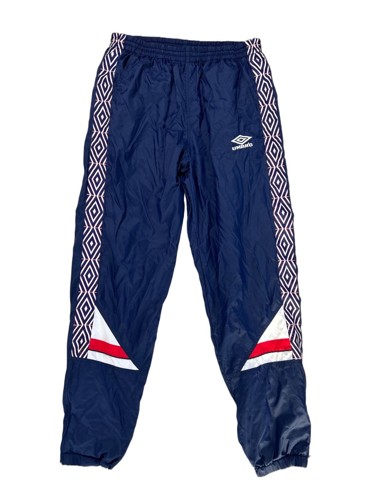 Vintage Umbro nylon track pants vintage navy red side stripe PSG