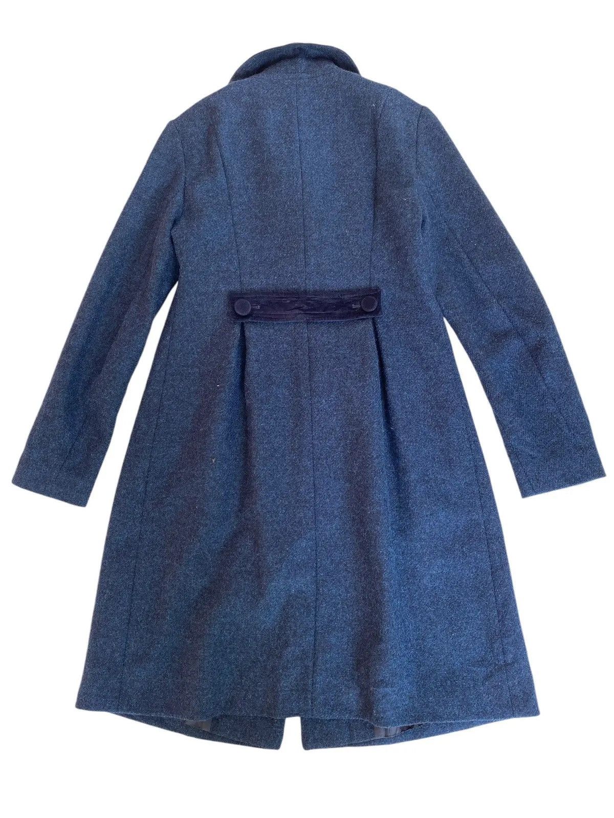 agnes b. AGNES B. Wool Long Coat Jacket Blue Size S / US 4 / IT 40 - 2 Thumbnail