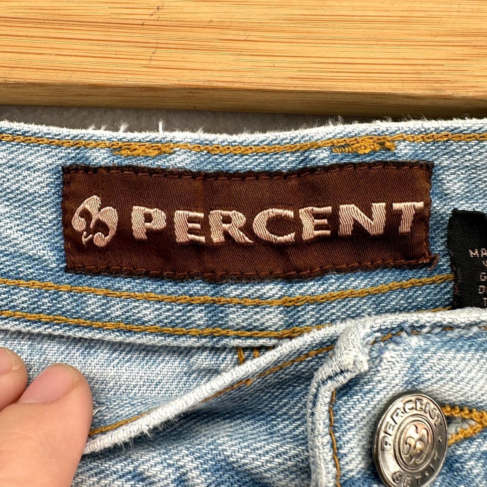 Vintage Percent Denim Bermuda Shorts Blue Men's Size 40 Light Wash 5-Pocket Design Size US 40 / EU 56 - 5 Thumbnail