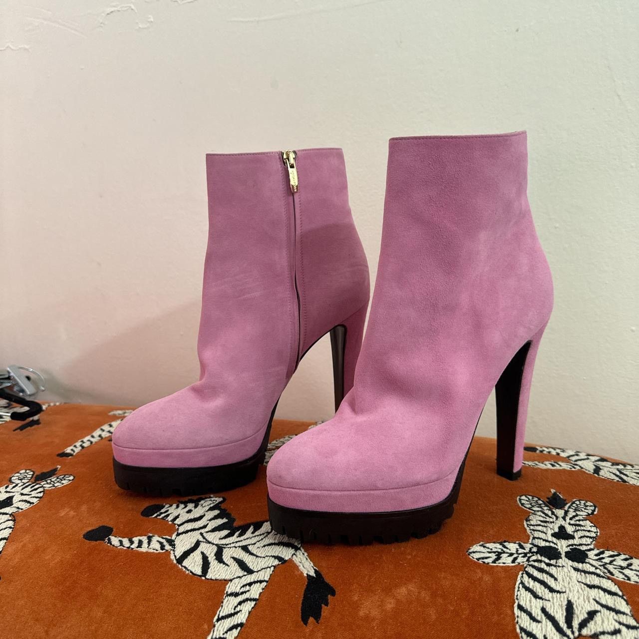 Sergio Rossi Short Pink Boots with Heel Size US 9 / IT 39 - 2 Thumbnail