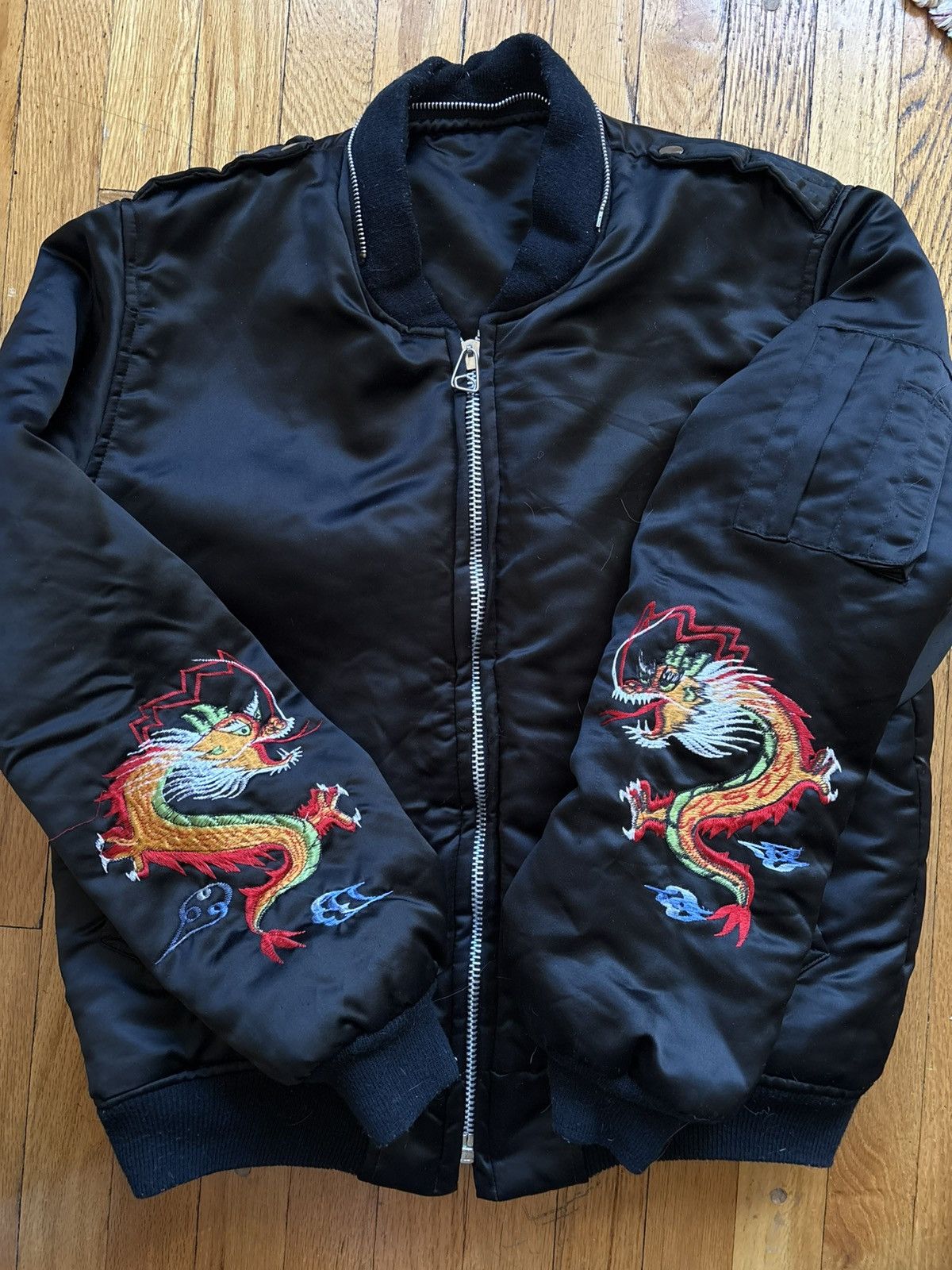 Vintage Vintage 80-90s Korea Souvenir Sukajan Bomber Jacket Dragon Size US M / EU 48-50 / 2 - 2 Thumbnail