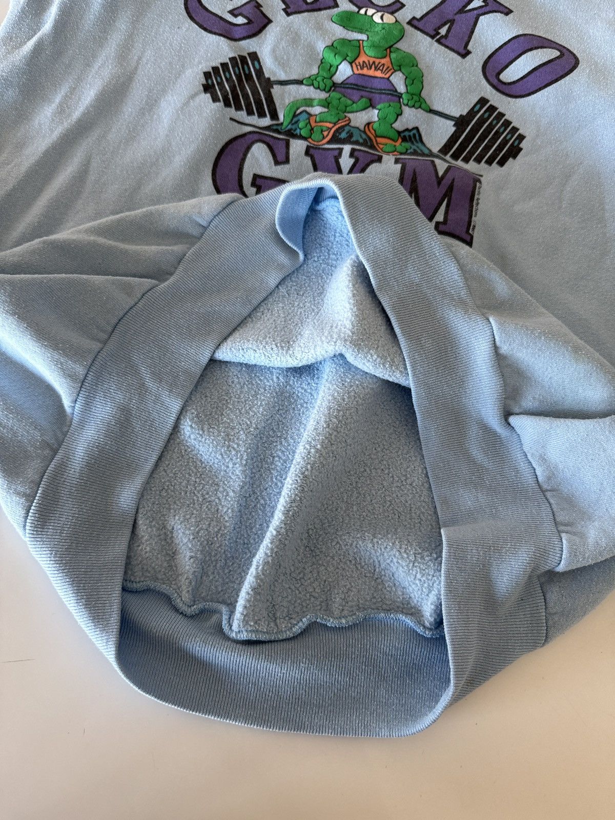 Vintage *RARE* VINTAGE 80s 1987 GECKO GYM HAWAII BODYBUILDING SWEAT Size US XL / EU 56 / 4 - 14 Thumbnail