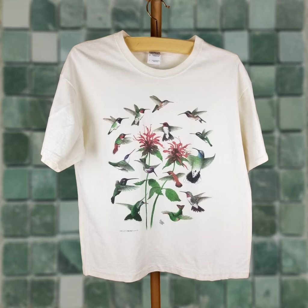 Vintage VINTAGE 1999 HUMMINGBIRD EARTH SUN MOON SINGLE STITCH COTTON T-SHIRT SZ L Mens Size US L / EU 52-54 / 3 - 1 Thumbnail