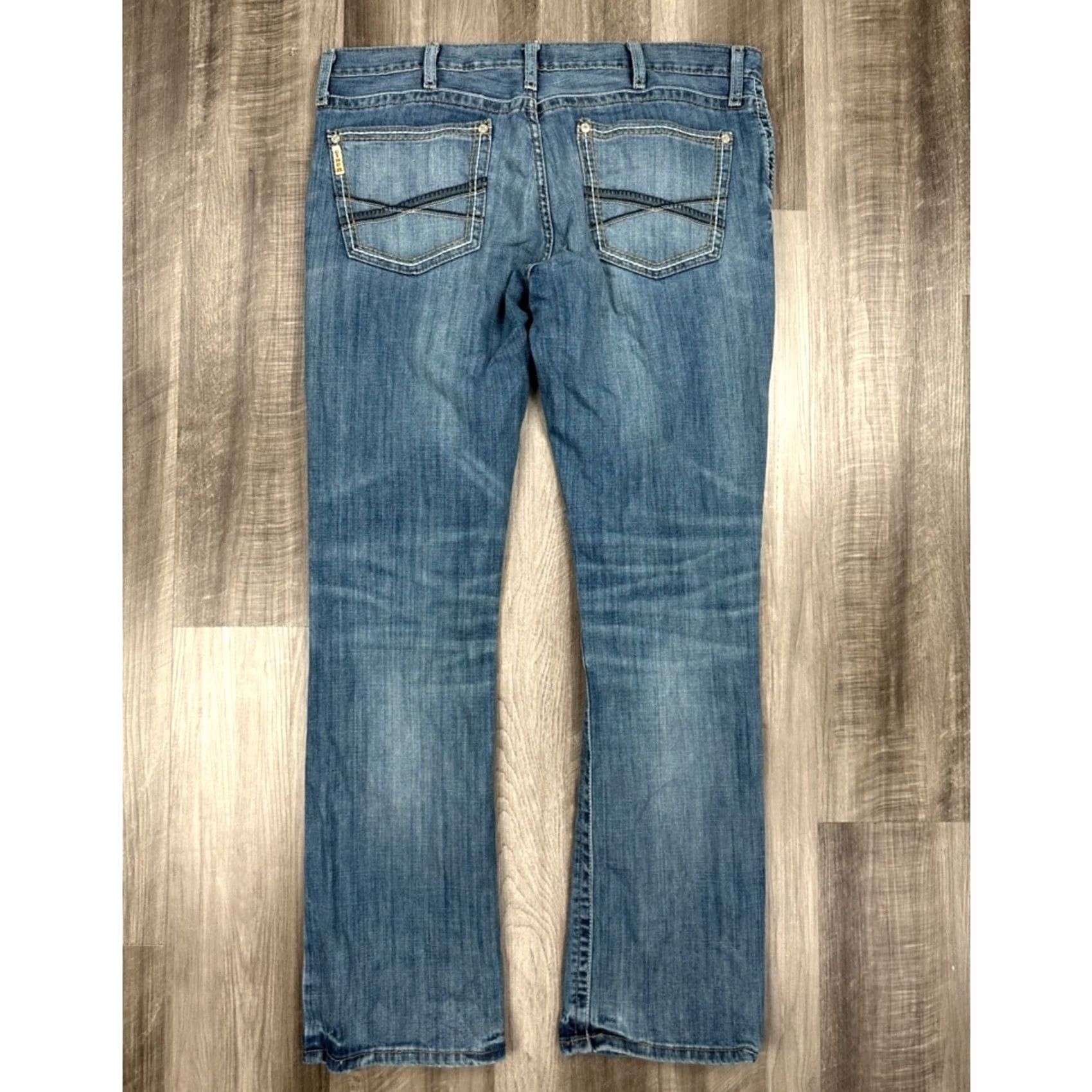 Vintage Cinch Ian Boot Cut Jeans - 35x34, Blue, Men, Regular, Bootcut, 99% Cotton 1% Spandex Size US 35 - 2 Thumbnail