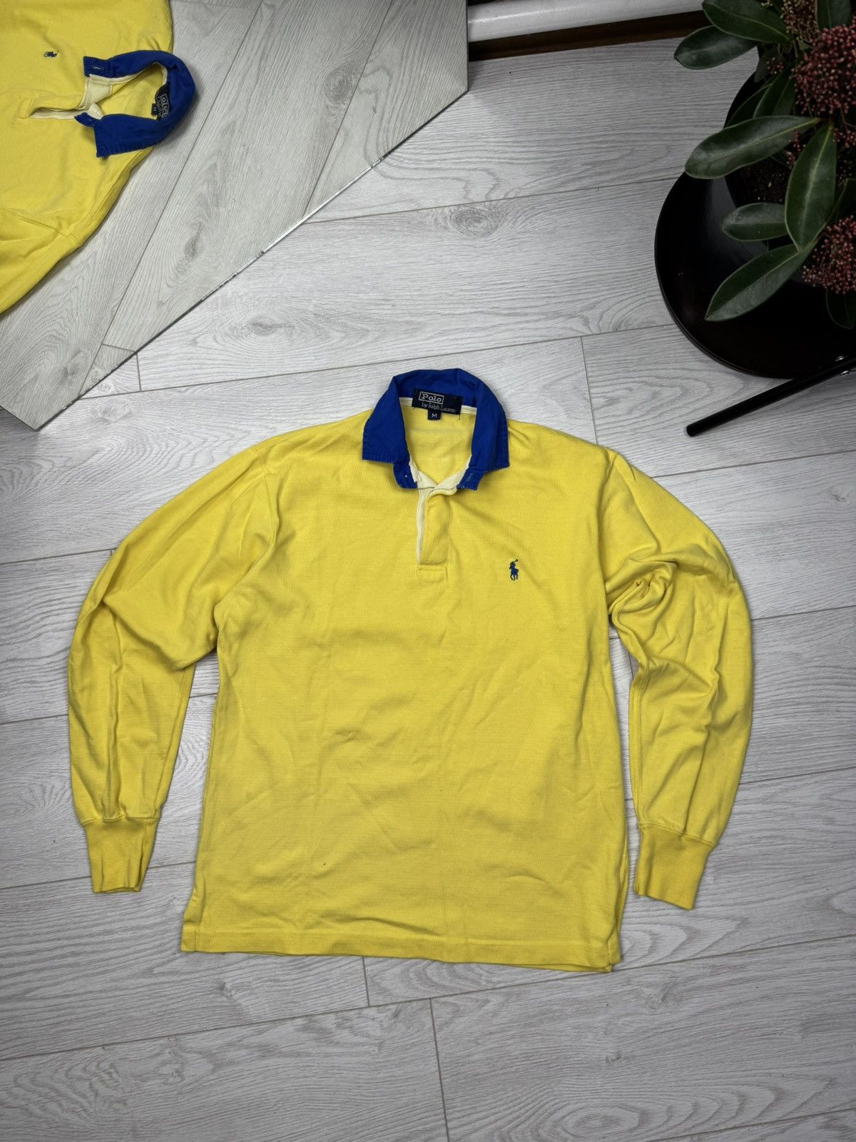 Polo Ralph Lauren × Vintage Vintage Polo Ralph Lauren Rugby Yellow Long Sleeve Shirt Size US M / EU 48-50 / 2 - 4 Thumbnail