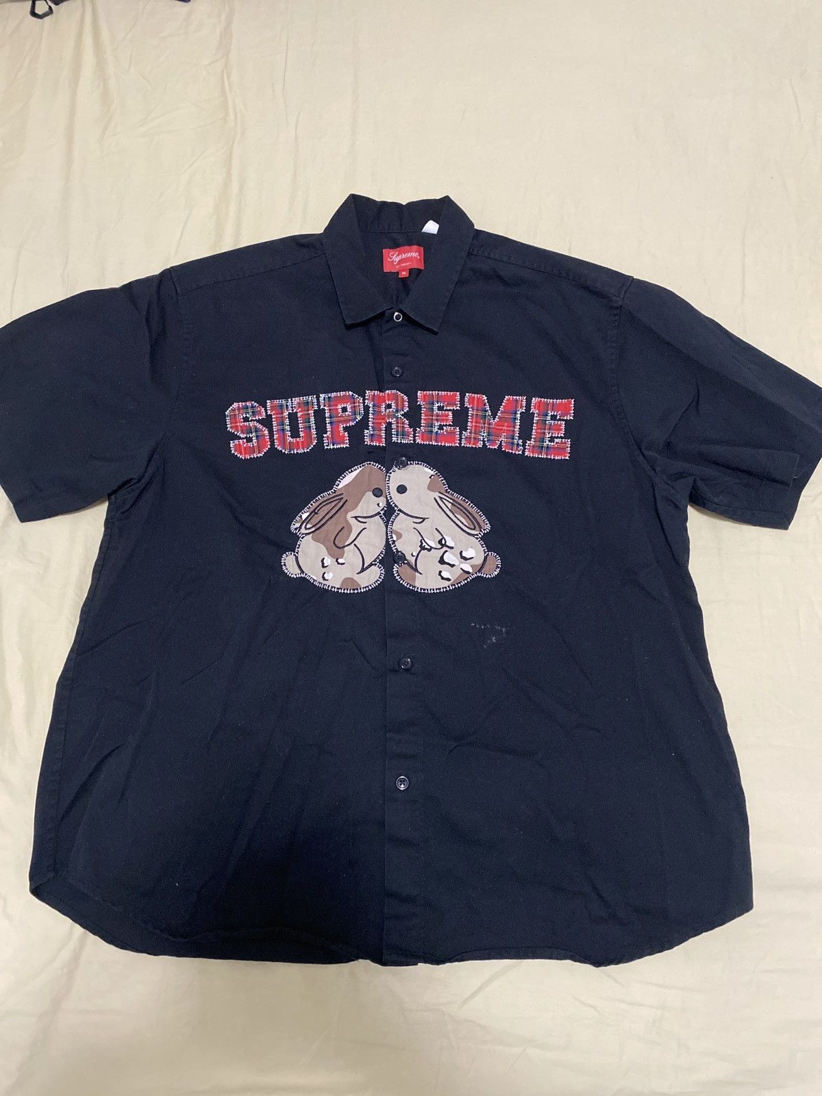 Supreme Supreme Bunnies S/S Work Shirt Angel's Pond Black XL | Grailed
