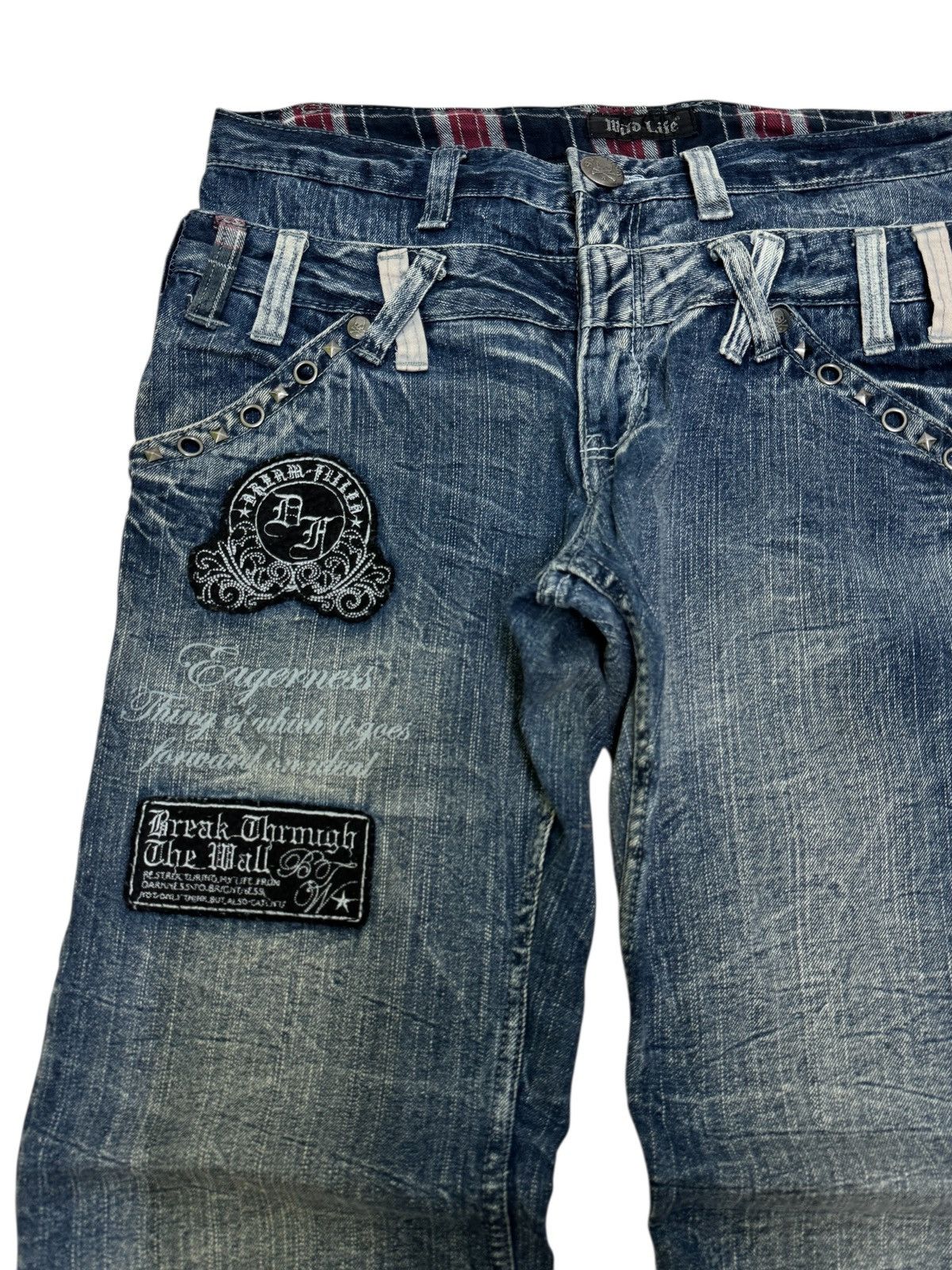 Japanese Brand Y2k Wild Life Seditionaries Double Waist Studded Patches Size US 32 / EU 48 - 4 Thumbnail