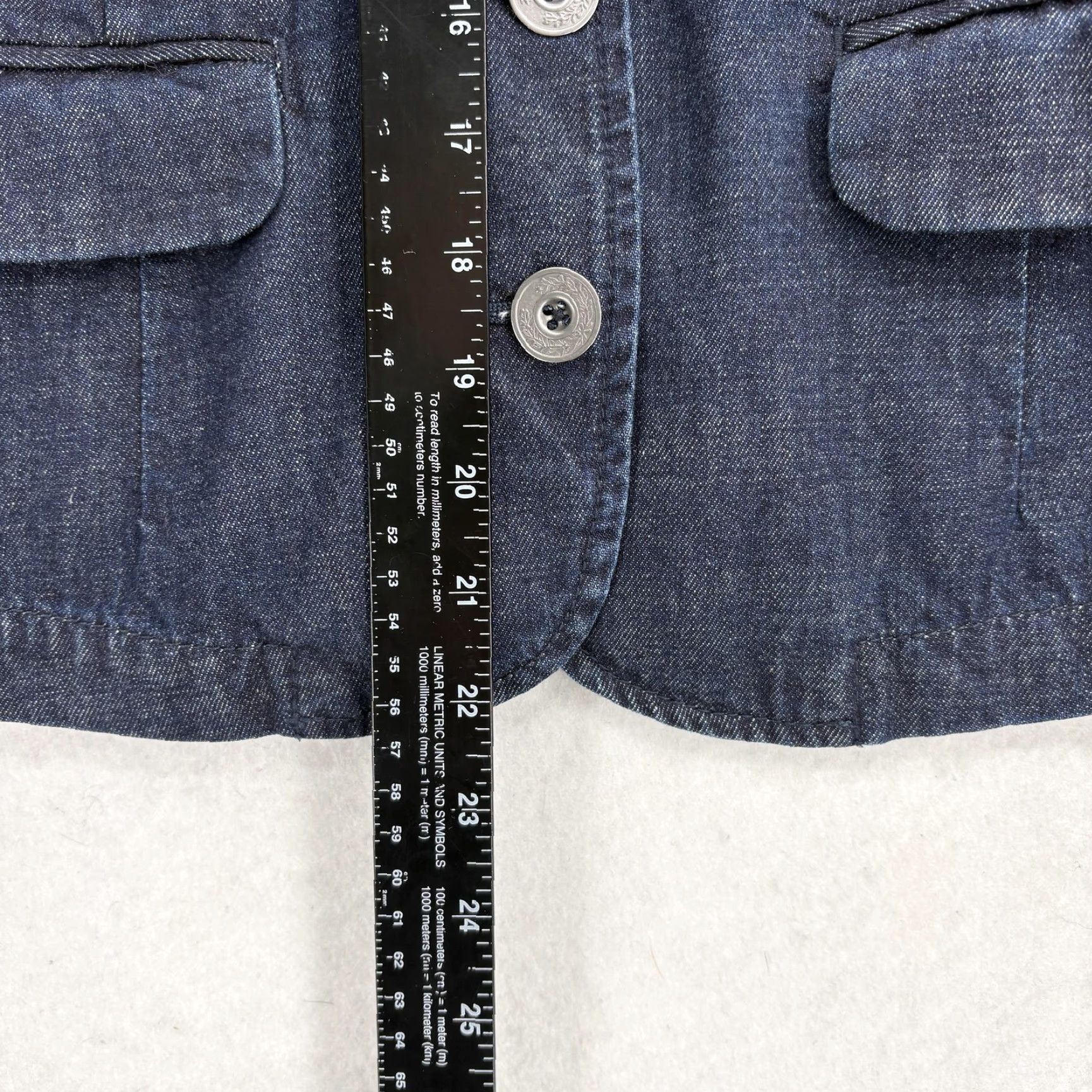 Vintage Pilcro and the Letterpress Blazer Womens Small Blue Denim Button Front Jacket Size S / US 4 / IT 40 - 5 Thumbnail