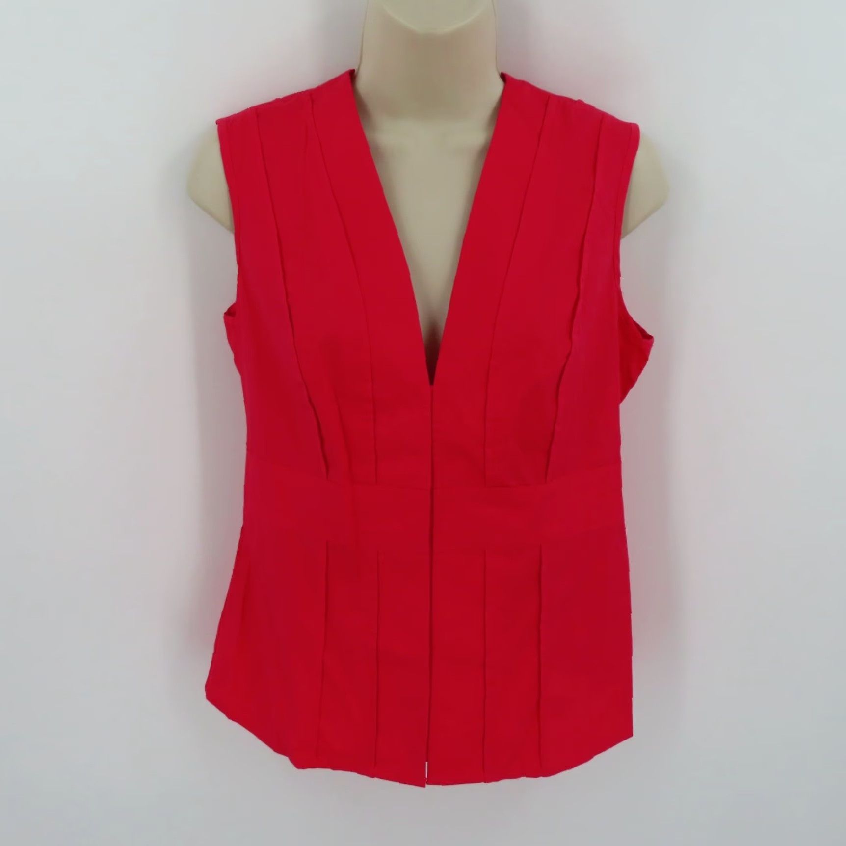 Vintage VINTAGE Moda International Womens Medium Red Pink V Neck Sleeveless Shirt Top Blouse Size M / US 6-8 / IT 42-44 - 8 Thumbnail
