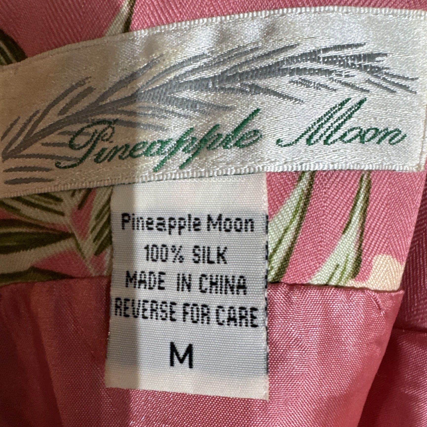 Vintage VINTAGE Silk Floral Dress Midi 90s Pineapple Moon Women M Pink Hawaiian Tropical Boho Resort Chamber Sheath Sleeveless Zip Scoop Neck Lightweight Size M / US 6-8 / IT 42-44 - 7 Thumbnail