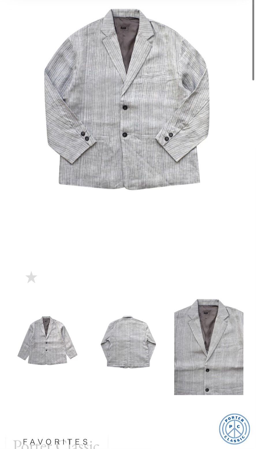 Porter Classic striped linen blazer set for men Size US S / EU 44-46 / 1 - 1 Thumbnail