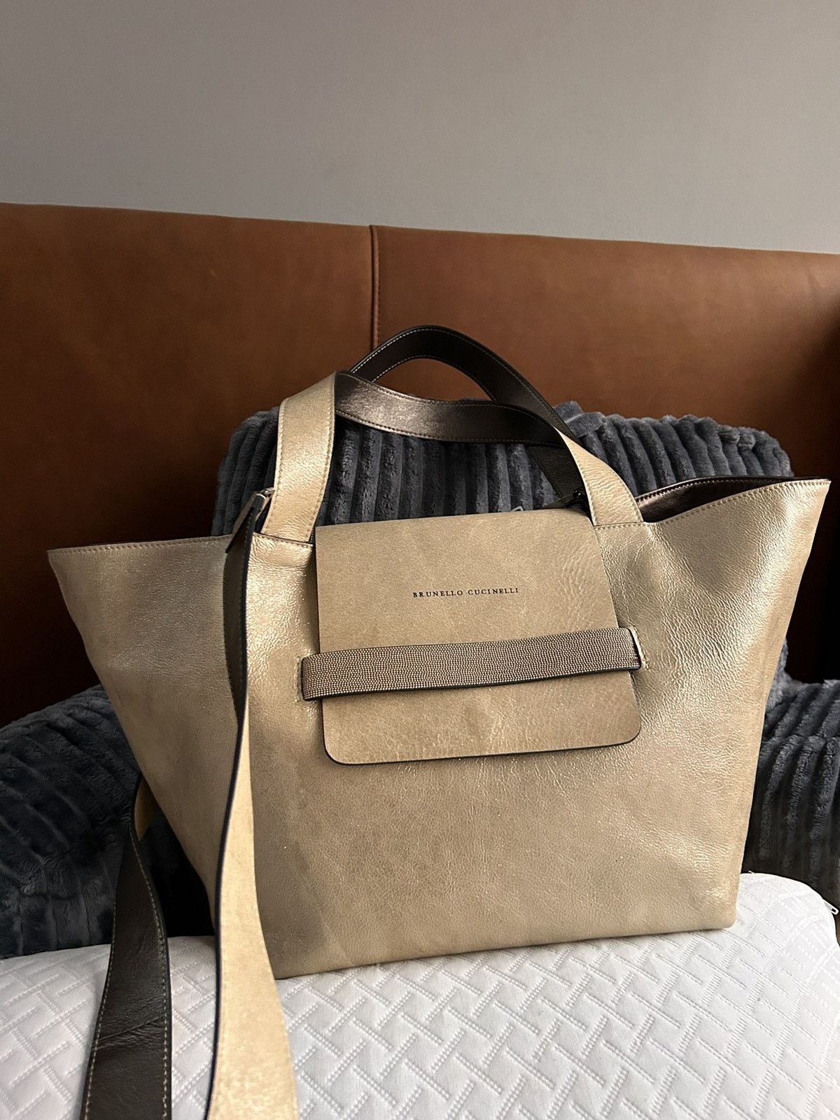 Brunello Cucinelli Metallic Gold Leather new without tags Size ONE SIZE - 6 Thumbnail