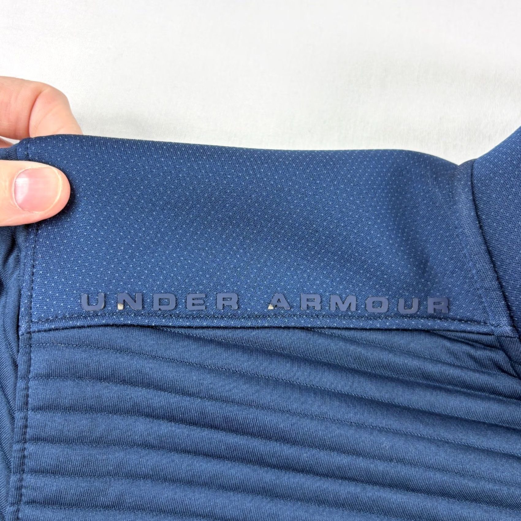 Under Armour Under Armour Sweatshirt Mens 3XL Blue Textured 1/4 Zip Pullover Golf Cold Gear Size US XXL / EU 58 / 5 - 2 Thumbnail