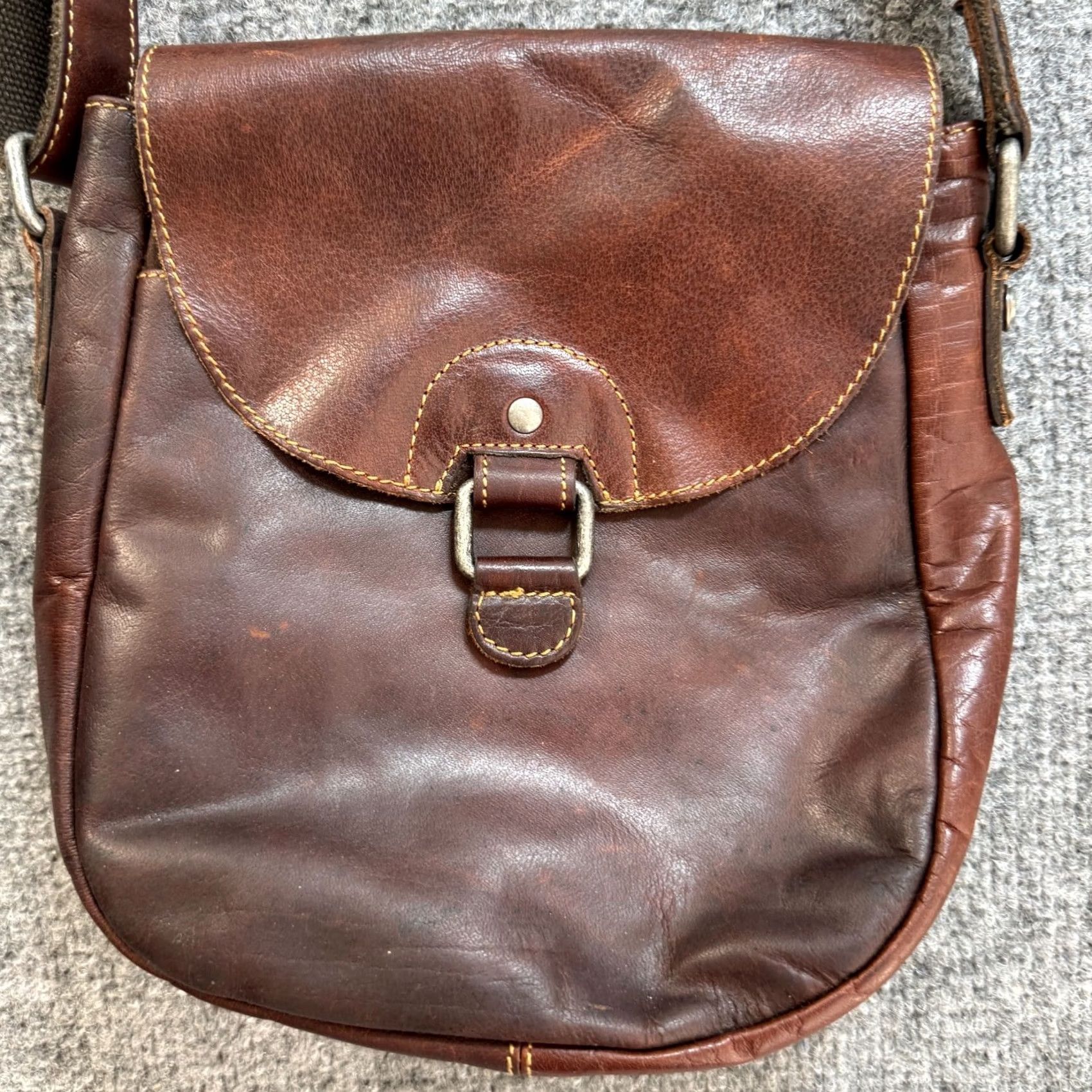 George Jack Georges Brown Leather Crossbody Shoulder Bag Adjustable Strap Size ONE SIZE - 2 Thumbnail